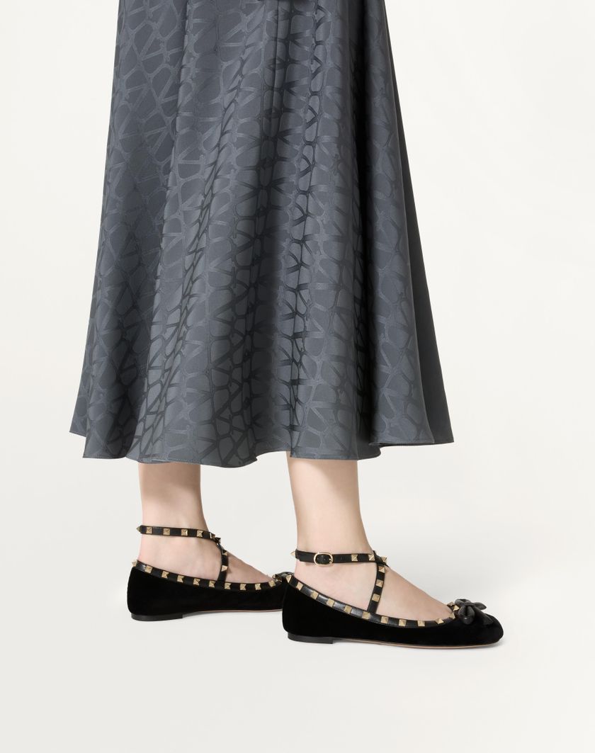 ROCKSTUD VELVET BALLERINA - Image 3